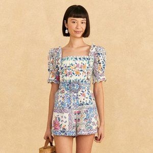 NWOT Farm Rio Romantic Bandanas Organic Cotton Romper
